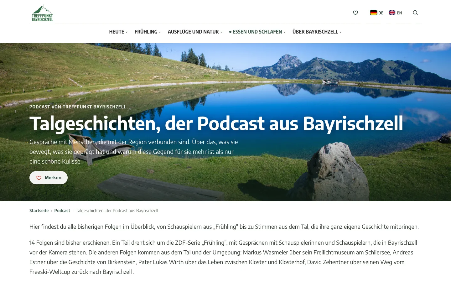 Die Podcast-Seite von Treffpunkt Bayrischzell