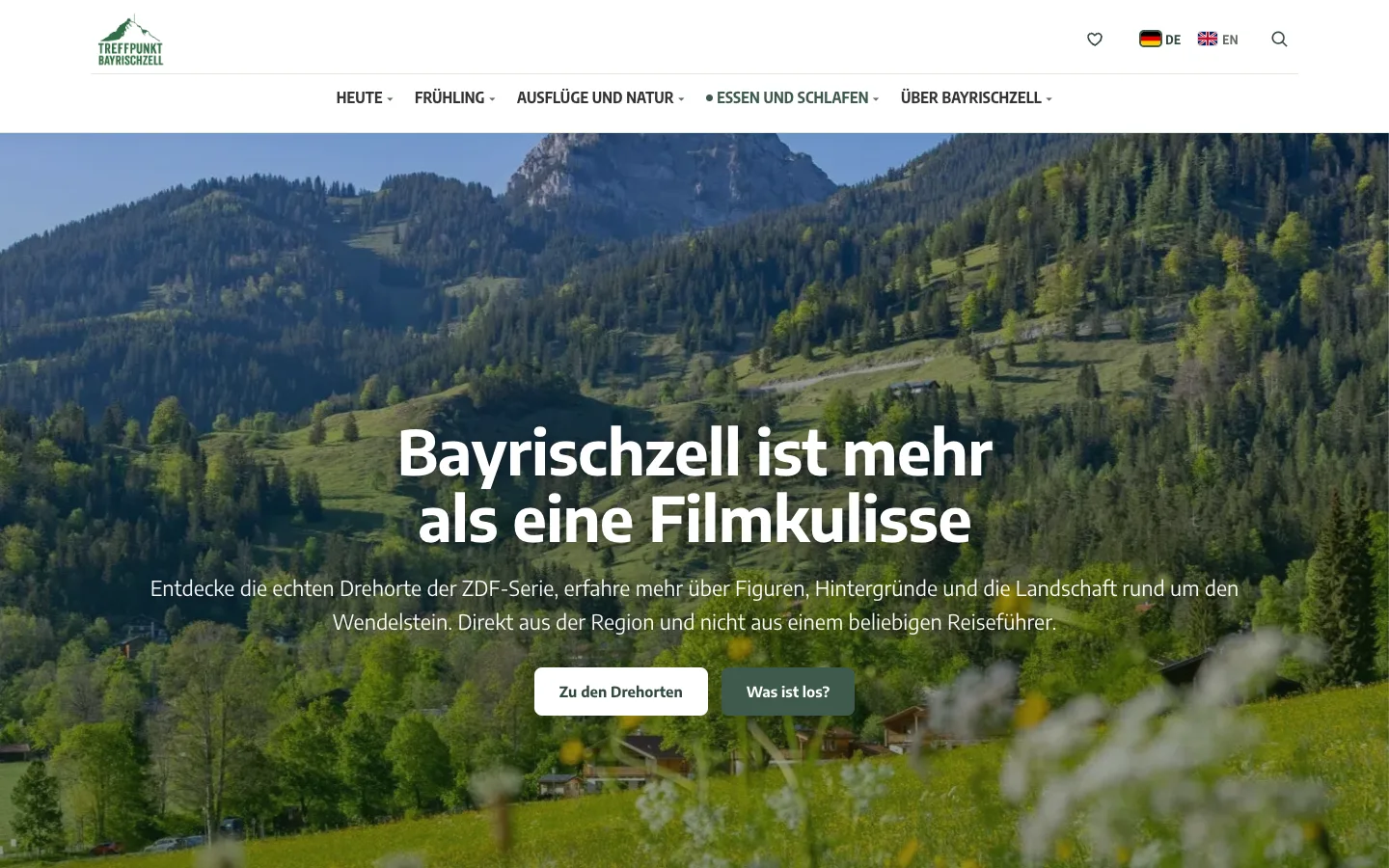 Die Startseite von treffpunkt-bayrischzell.de