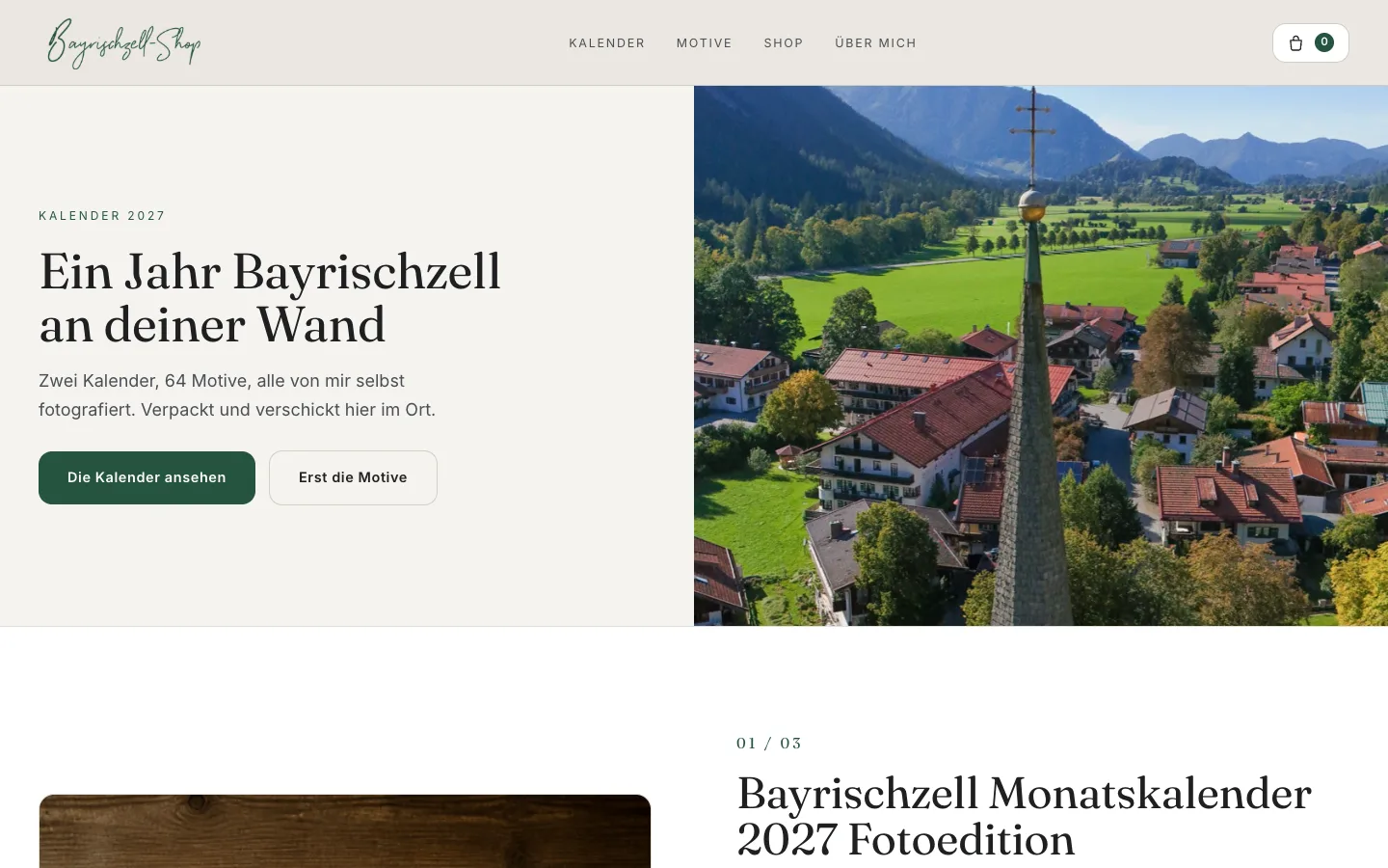 Startseite von bayrischzell-shop.de