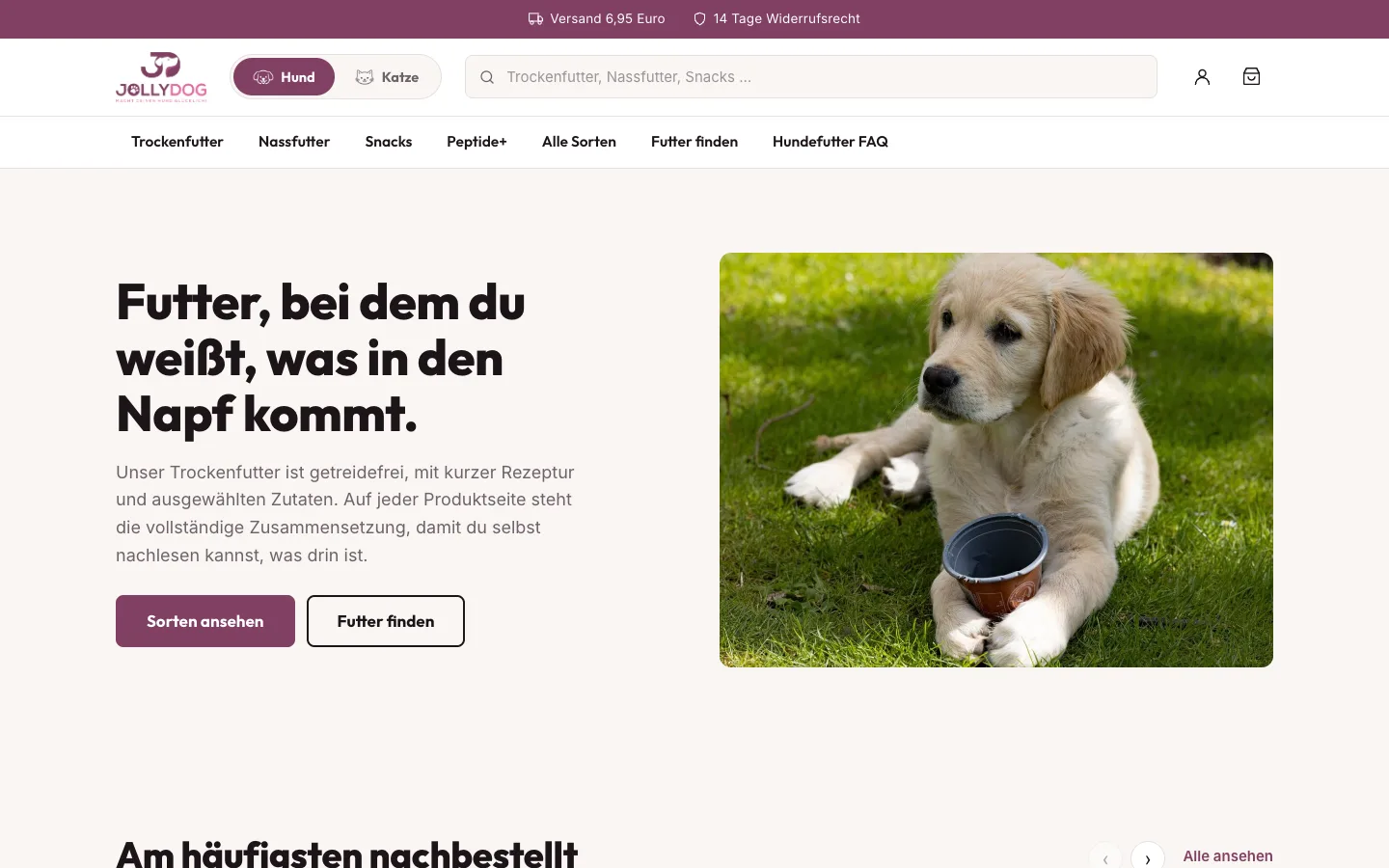 Startseite von jollydog.de