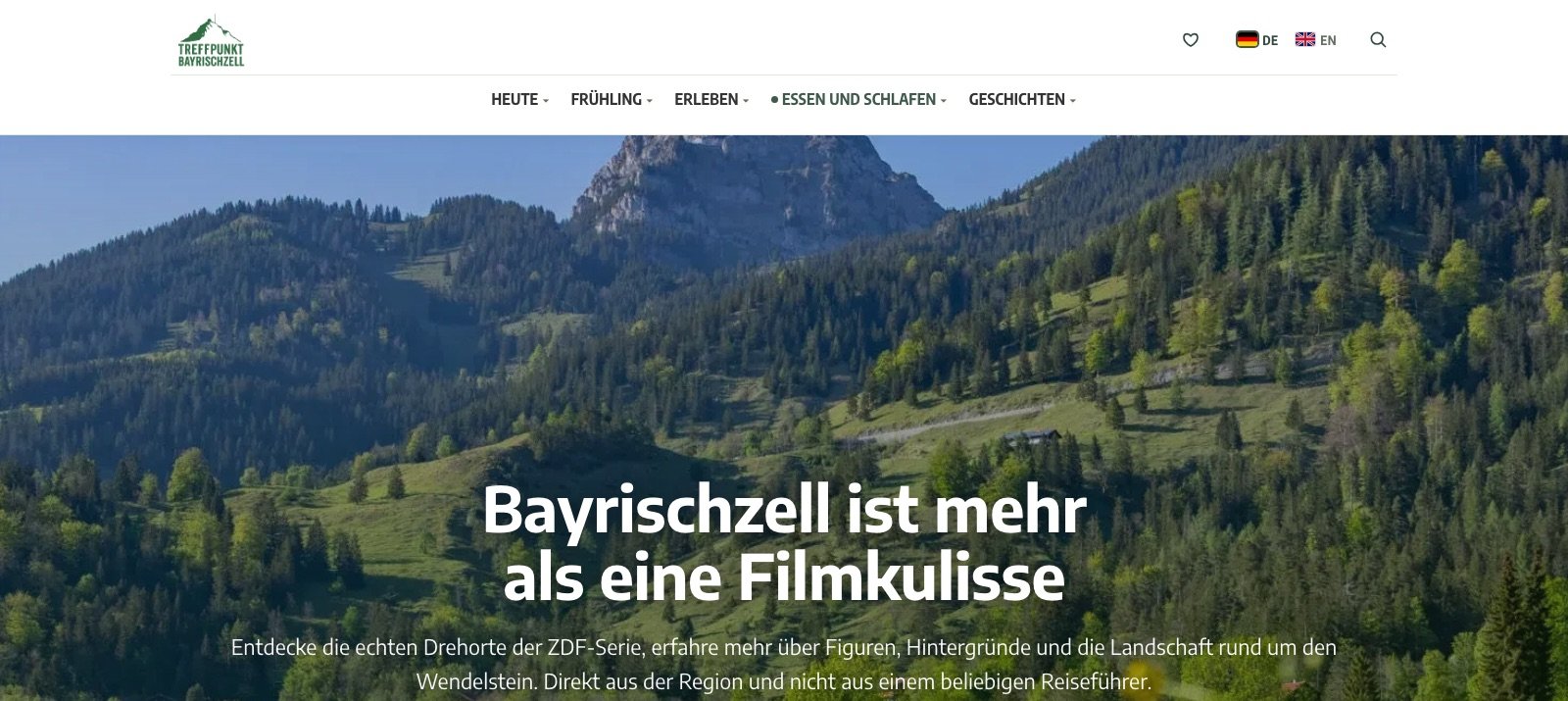 Die Startseite von treffpunkt-bayrischzell.de
